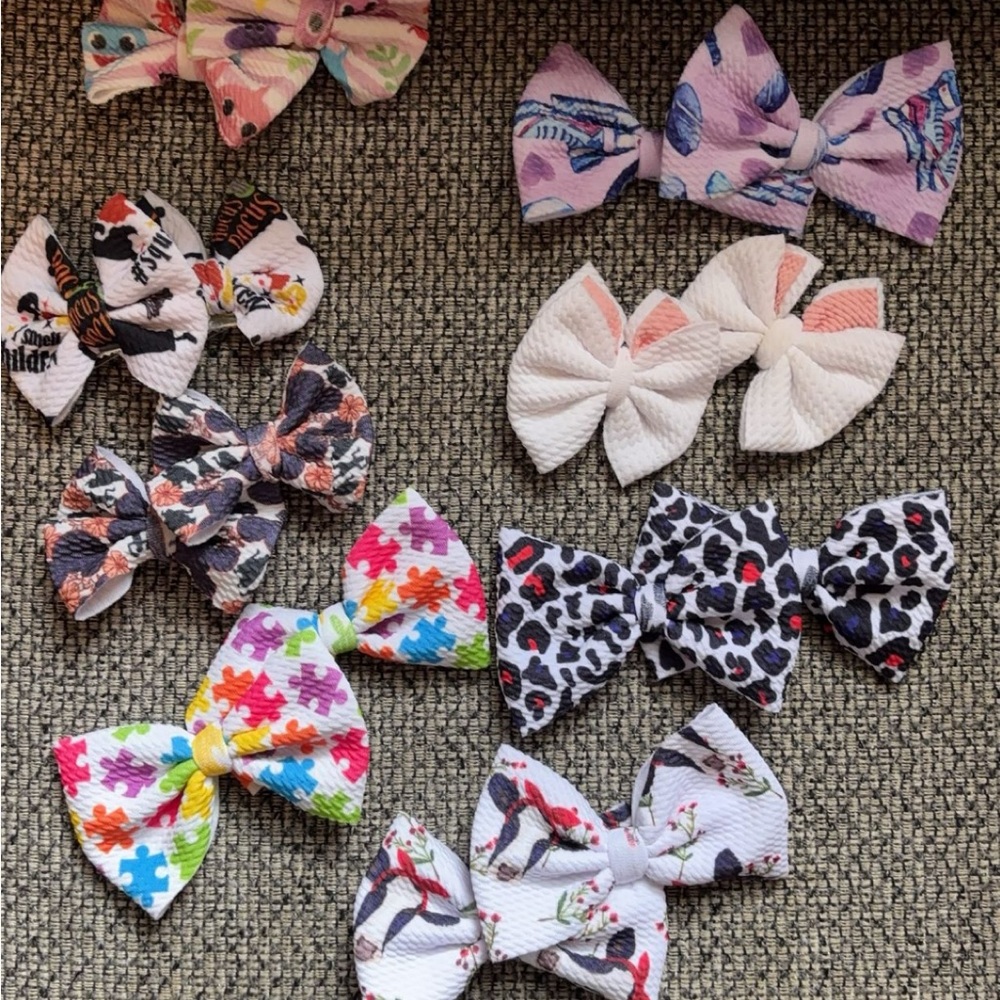 Colorful Kids Hair Bow Set